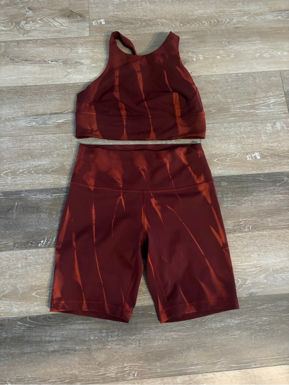 Lululemon tie dye bike short set size 8